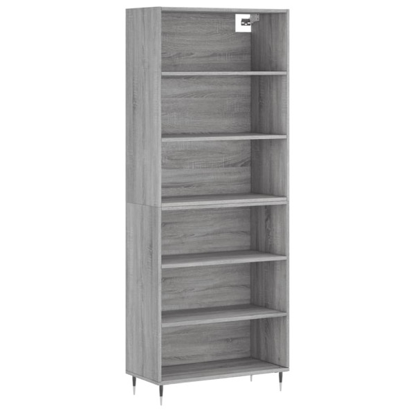 Aparador alto madera de ingeniería gris Sonoma 69.5x32.5x180 cm M 2