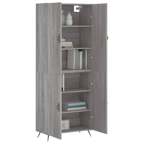 Aparador alto madera contrachapada gris sonoma 69.5x34x180 cm M 3