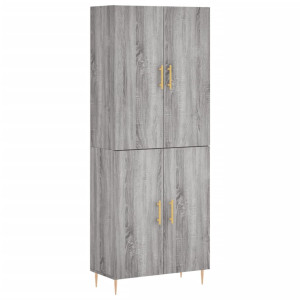 Aparador alto madera contrachapada gris sonoma 69.5x34x180 cm H