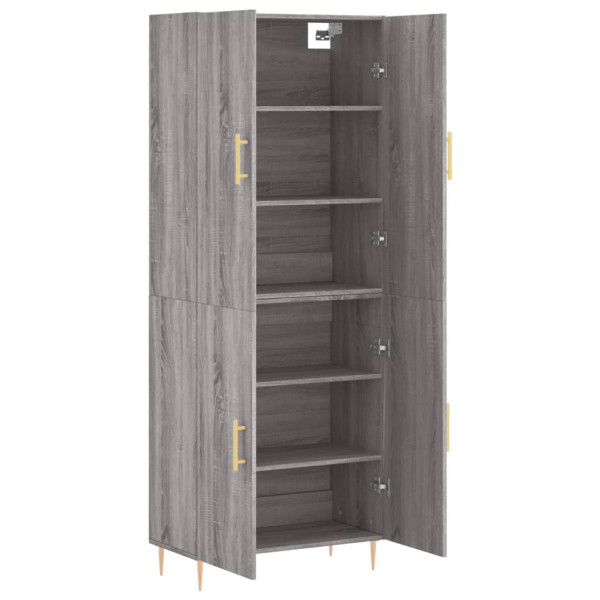 Aparador alto madera contrachapada gris sonoma 69.5x34x180 cm M 4