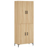 Aparador alto madera contrachapada color roble 69.5x34x180 cm 2
