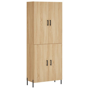 Aparador alto madera contrachapada color roble 69.5x34x180 cm H