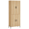 Aparador alto madera contrachapada color roble 69.5x34x180 cm 2