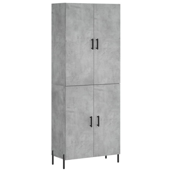 Aparador alto madera contrachapada gris hormigón 69.5x34x180 cm M 2
