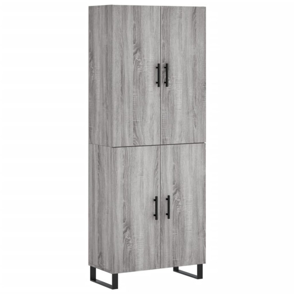 Aparador alto madera contrachapada gris sonoma 69.5x34x180 cm M 2