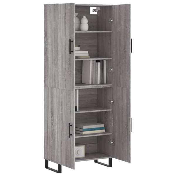 Aparador alto madera contrachapada gris sonoma 69.5x34x180 cm M 3