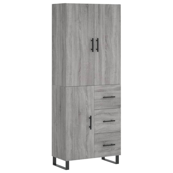 Aparador alto madera contrachapada gris sonoma 69.5x34x180 cm M 2
