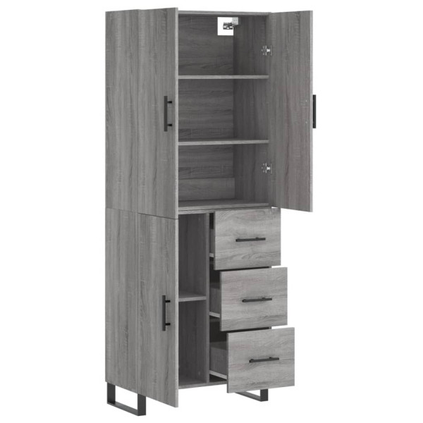 Aparador alto madera contrachapada gris sonoma 69.5x34x180 cm M 4