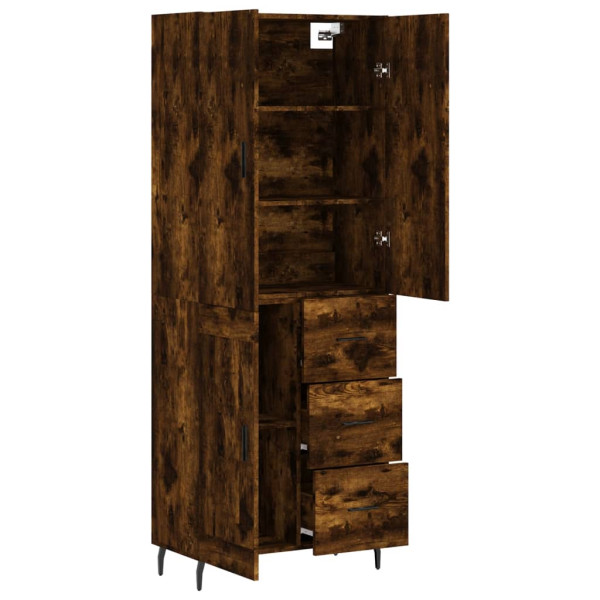 Aparador alto madera contrachapada roble ahumado 69.5x34x180 cm M 4