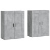 Armarios de pared 2 uds madera de ingeniería gris hormigón 2