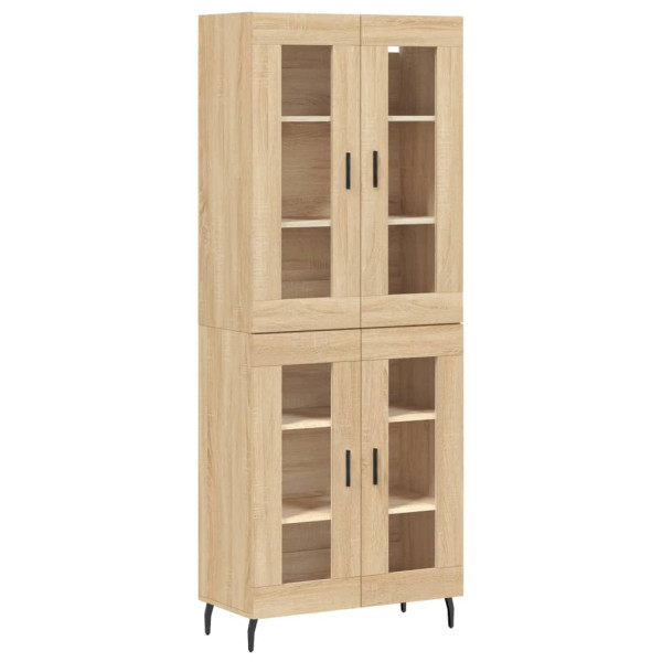Aparador alto madera contrachapada color roble 69.5x34x180 cm M 2