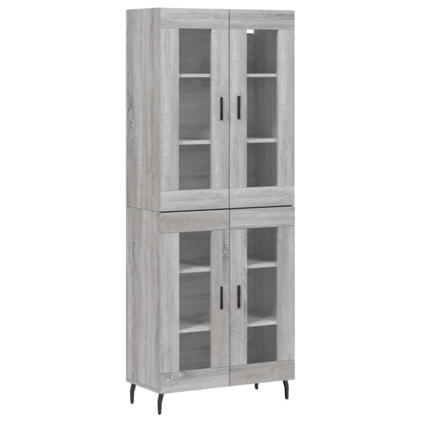 Aparador alto madera contrachapada gris sonoma 69.5x34x180 cm M 2