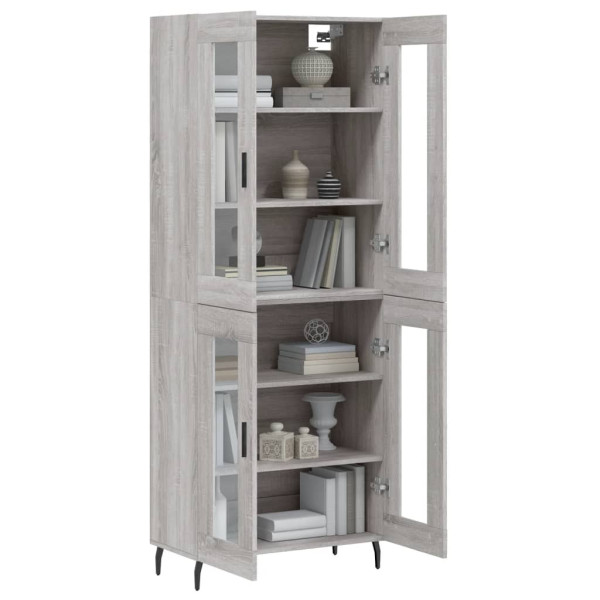 Aparador alto madera contrachapada gris sonoma 69.5x34x180 cm M 3