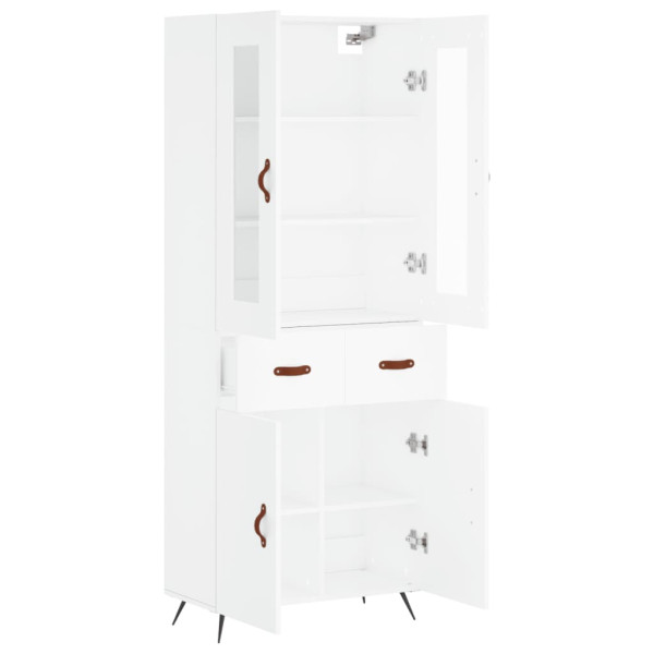 Aparador alto madera contrachapada blanco 69.5x34x180 cm M 4