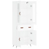 Aparador alto madera contrachapada blanco 69.5x34x180 cm 4