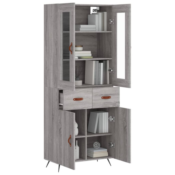 Aparador alto madera contrachapada gris sonoma 69.5x34x180 cm M 3