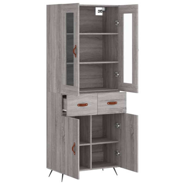 Aparador alto madera contrachapada gris sonoma 69.5x34x180 cm M 4