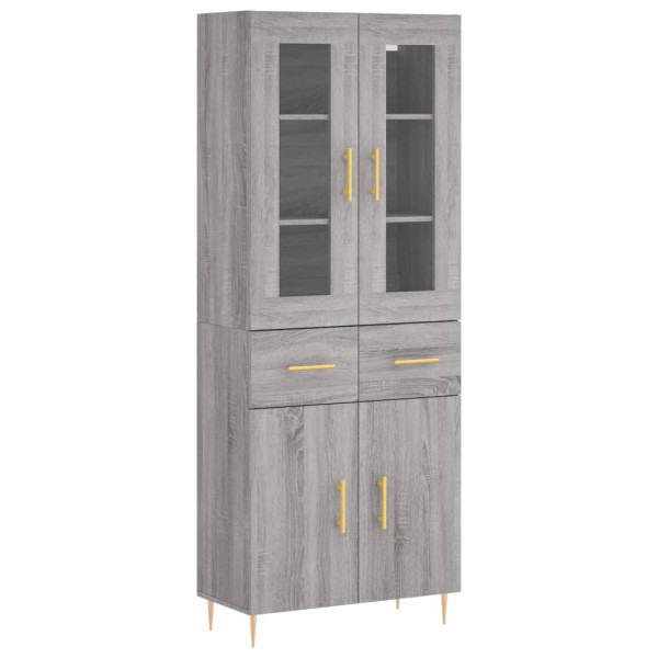 Aparador alto madera contrachapada gris sonoma 69.5x34x180 cm M 2