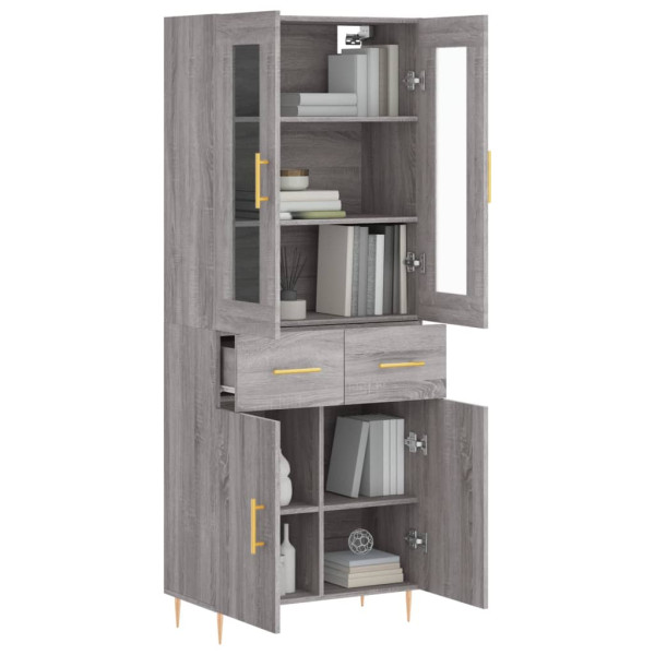 Aparador alto madera contrachapada gris sonoma 69.5x34x180 cm M 3