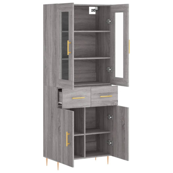 Aparador alto madera contrachapada gris sonoma 69.5x34x180 cm M 4