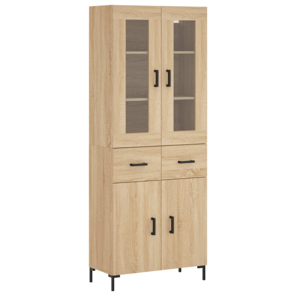 Aparador alto madera contrachapada color roble 69.5x34x180 cm M 2