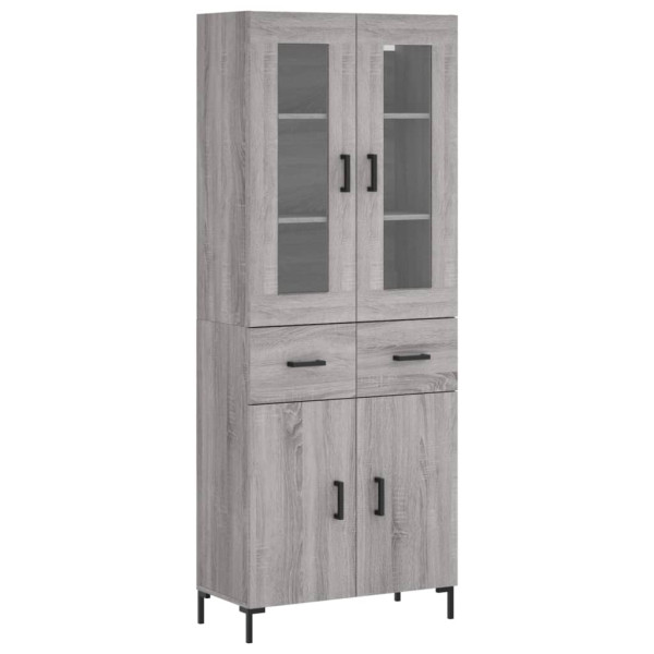 Aparador alto madera contrachapada gris sonoma 69.5x34x180 cm M 2