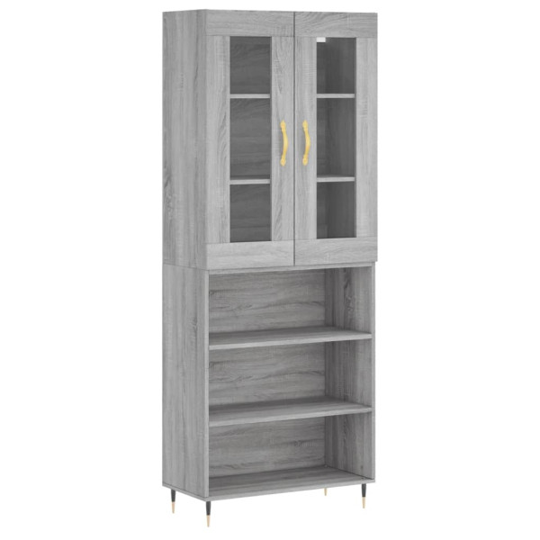 Aparador alto madera contrachapada gris sonoma 69.5x34x180 cm M 2