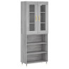 Aparador alto madera contrachapada gris sonoma 69.5x34x180 cm 2
