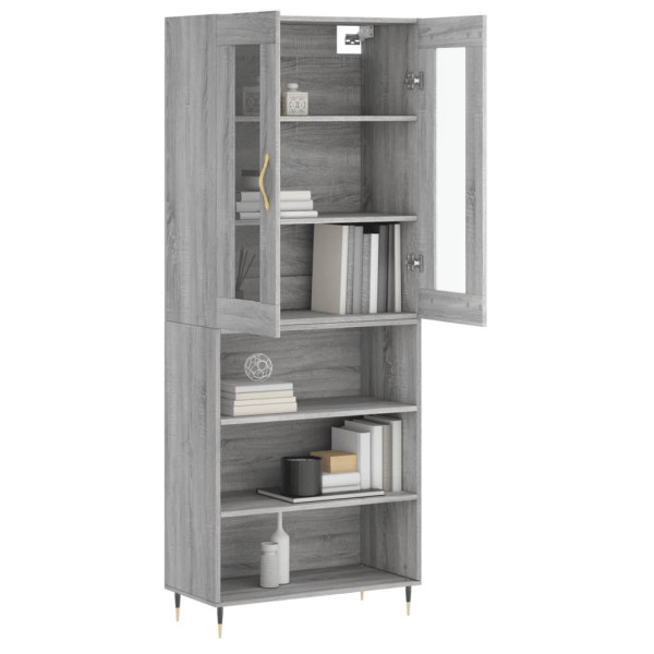 Aparador alto madera contrachapada gris sonoma 69.5x34x180 cm M 3