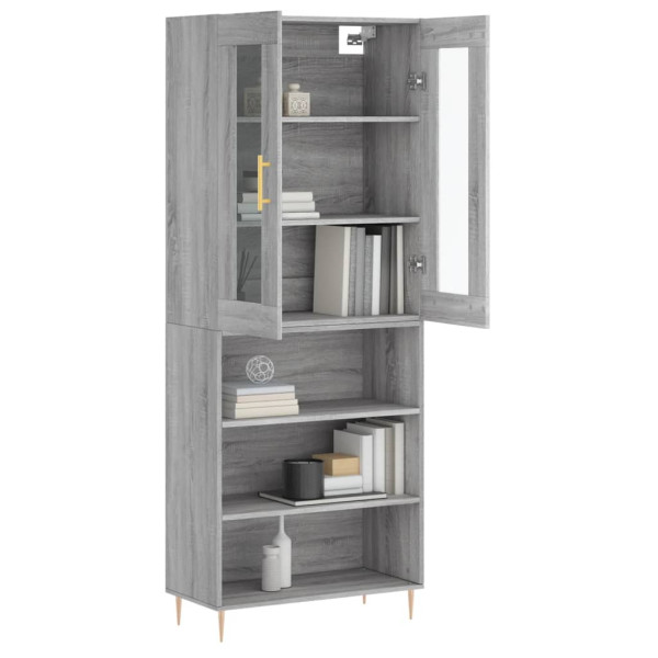 Aparador alto madera contrachapada gris sonoma 69.5x34x180 cm M 3