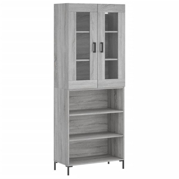 Aparador alto madera contrachapada gris sonoma 69.5x34x180 cm M 2