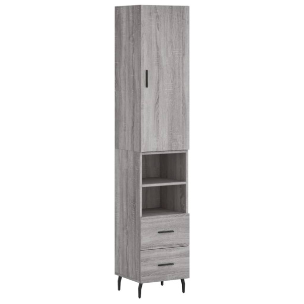 Aparador alto madera contrachapada gris Sonoma 34.5x34x180 cm M 2