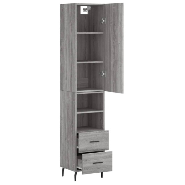 Aparador alto madera contrachapada gris Sonoma 34.5x34x180 cm M 4