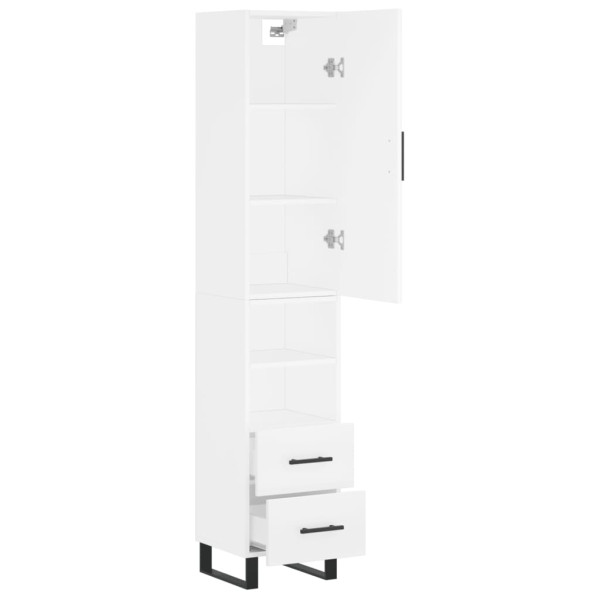 Aparador alto madera contrachapada blanco 34.5x34x180 cm M 4