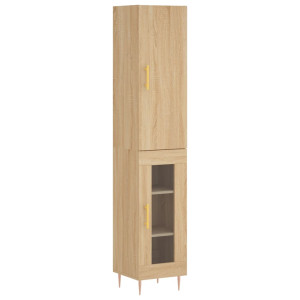 Aparador de madera contrachapada roble Sonoma 34.5x34x180 cm H