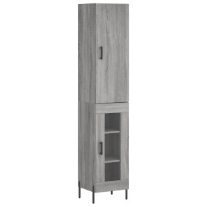 Aparador alto madera contrachapada gris Sonoma 34.5x34x180 cm H
