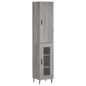 Aparador alto madera contrachapada gris Sonoma 34.5x34x180 cm H