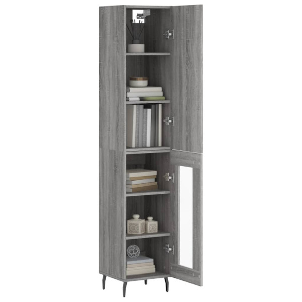 Aparador alto madera contrachapada gris Sonoma 34.5x34x180 cm M 3