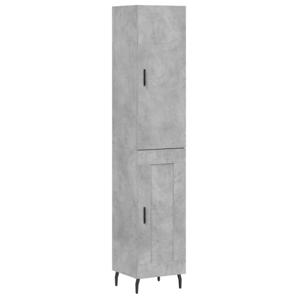 Aparador de madera contrachapada gris hormigón 34.5x34x180 cm M 2