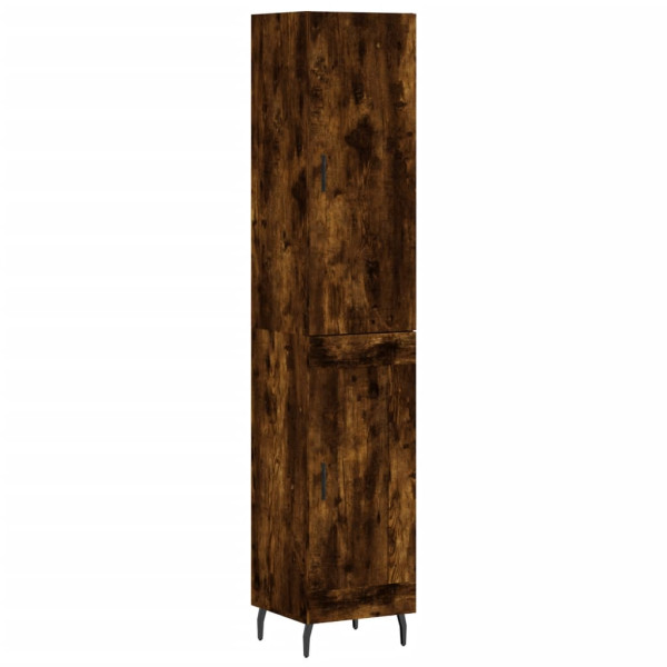 Aparador de madera contrachapada roble ahumado 34.5x34x180 cm M 2