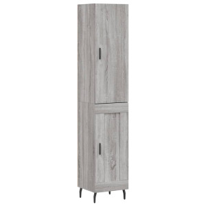Aparador alto madera contrachapada gris Sonoma 34.5x34x180 cm H
