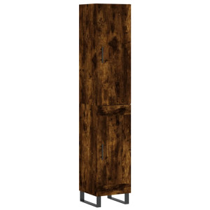Aparador de madera contrachapada roble ahumado 34.5x34x180 cm H
