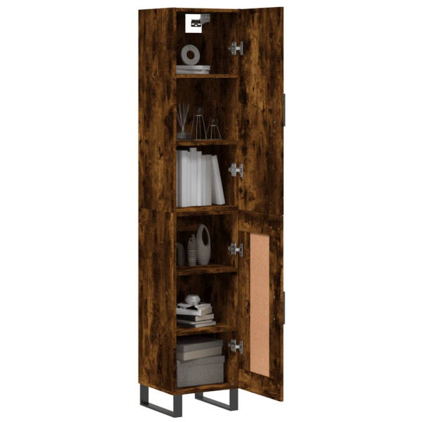 Aparador de madera contrachapada roble ahumado 34.5x34x180 cm M 3