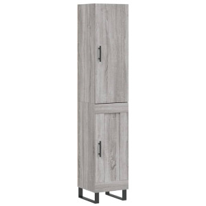 Aparador alto madera contrachapada gris Sonoma 34.5x34x180 cm H