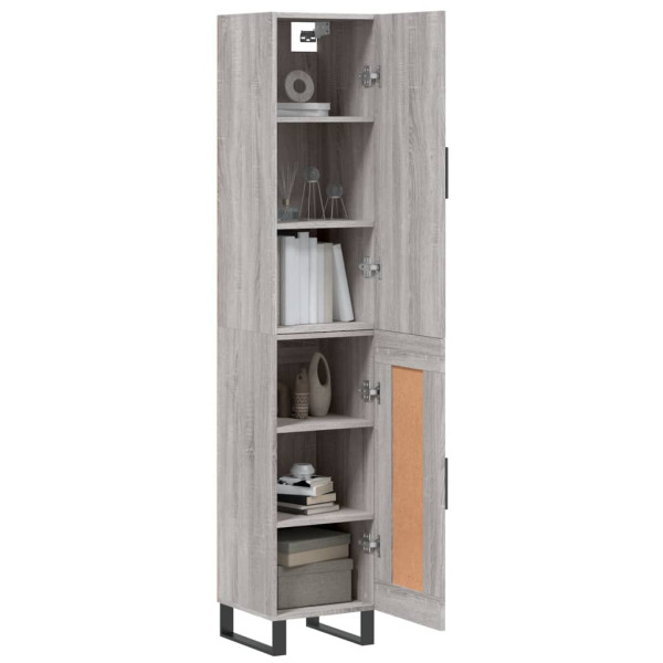 Aparador alto madera contrachapada gris Sonoma 34.5x34x180 cm M 3