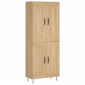 Aparador alto madera contrachapada color roble 69.5x34x180 cm H