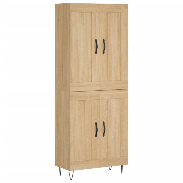 Aparador alto madera contrachapada color roble 69.5x34x180 cm M 2