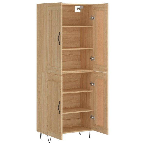 Aparador alto madera contrachapada color roble 69.5x34x180 cm M 4