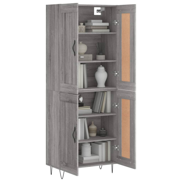 Aparador alto madera contrachapada gris sonoma 69.5x34x180 cm M 3