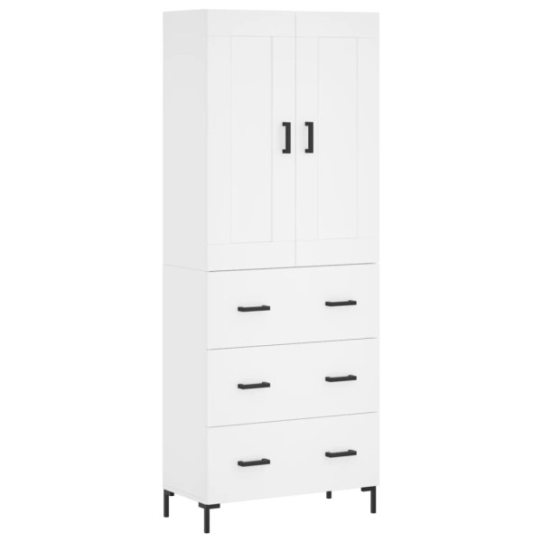 Aparador alto madera contrachapada blanco 69.5x34x180 cm M 2